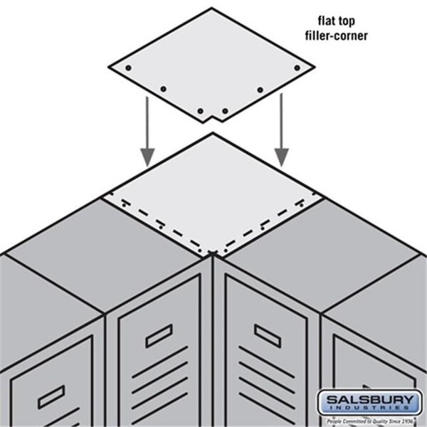 Salsbury Industries Salsbury 77835GY Flat Top Filler Corner - For 15 Inch Deep Metal Locker - Gray 77835GY - main
